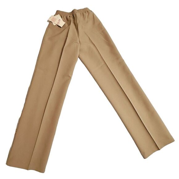 Vintage 70s E-Z Fit Beige Straight Leg High Waist Pants Size XS Short NWT - Picture 7 of 10